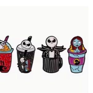 New 4 pc. Nightmare Before Christmas Enamel Pin Set